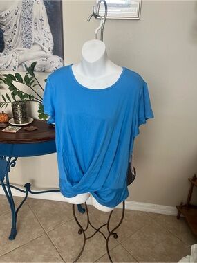 NWT Muk Luks Cloud Knit Sleepwear Crossover t-shirt Top - L